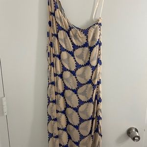 DVF one shoulder silk dress
